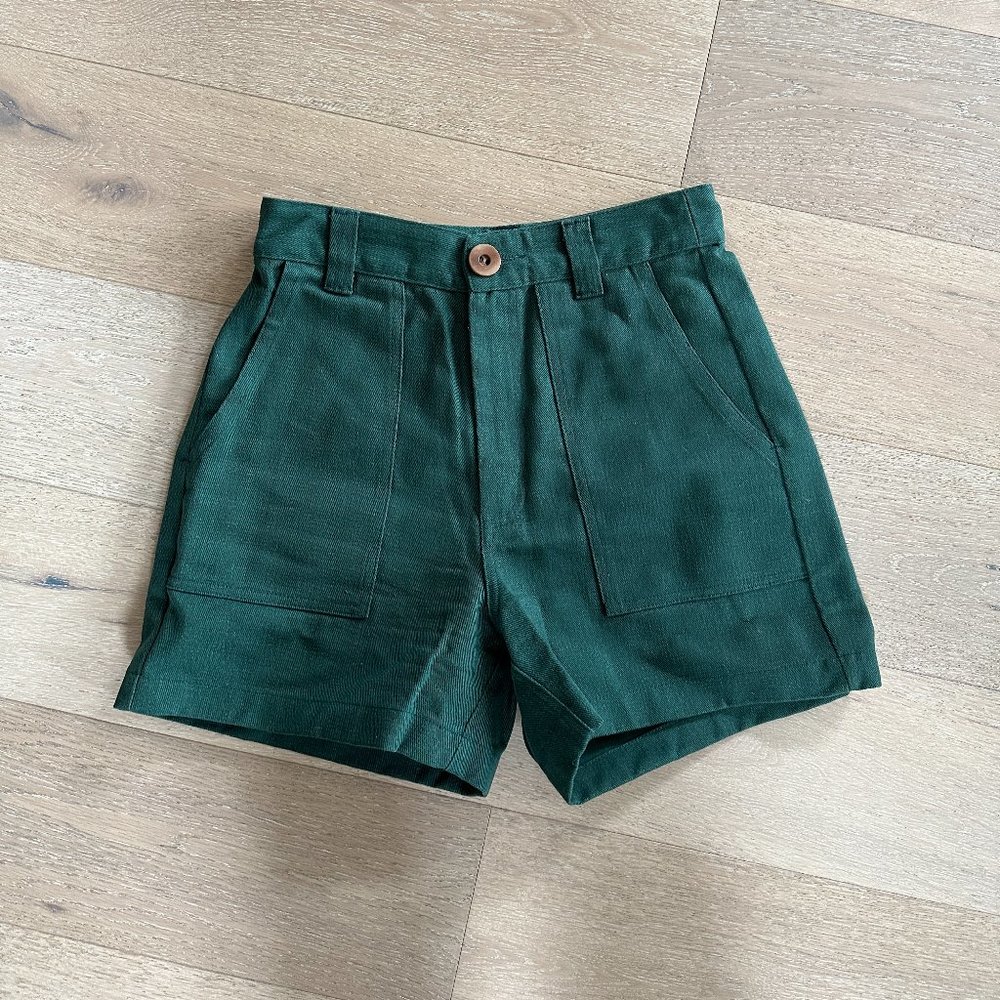 Beaton Linen Utility Short - Forest - Size 6